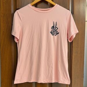 SHEIN Light Pink Tee with Black Graphic